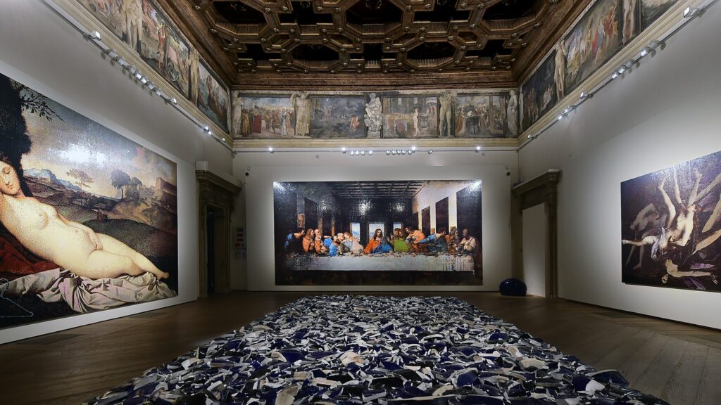 Sala Giasone, a Palazzo Fava, allestita con opere di Ai Weiwei