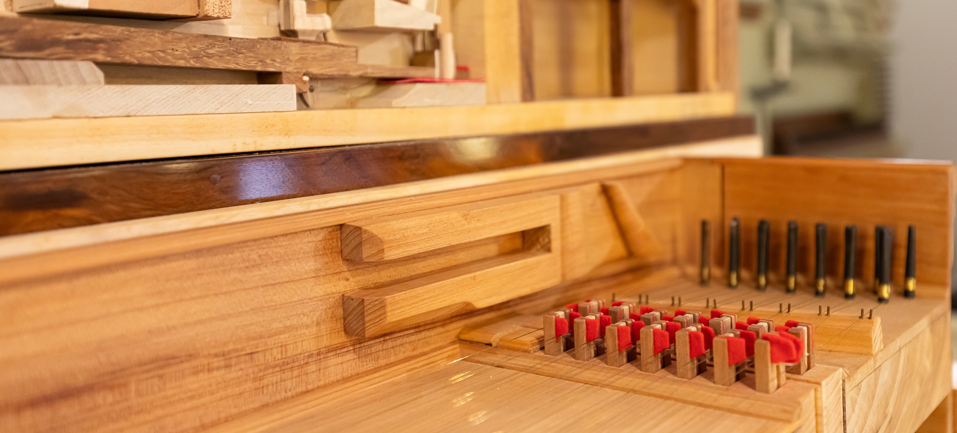 Modellino della meccanica di clavicembalo e pianoforte